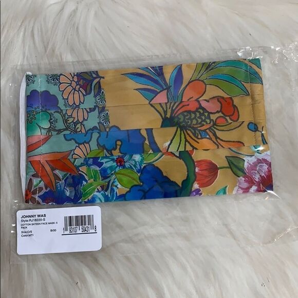 Johnny Was Floral Print Cotton Sateen Face… - Picture 2 of 5